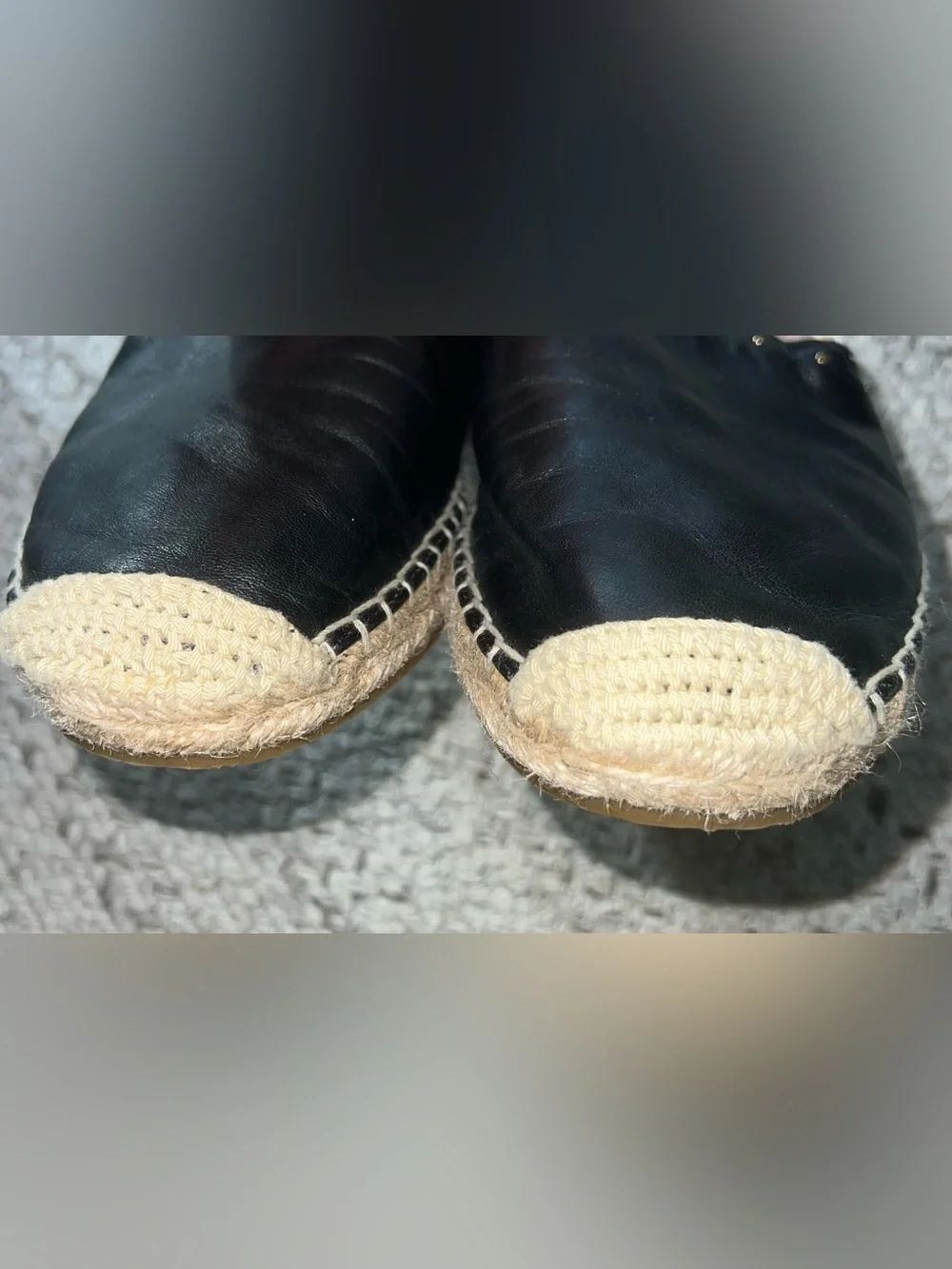 Kate Spade Black Leather Espadrilles